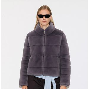 하이넥 호리젠탈 휘메일 리버시블 밍크 코트_SOJK250102