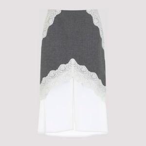 질샌더 울 레이스 트림 미디 스커트 J03MA0257 J41557 030