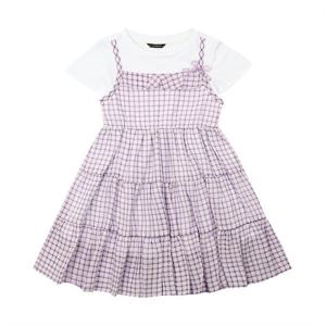 [게스키즈]체크 티어드 원피스 (G34KSO020-T)