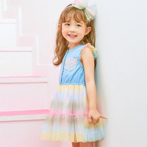 [게스키즈]해지 멀티 샤 원피스 (G33DAO040-T)