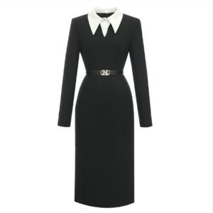 [미니멈]카라 포인트 H라인 원피스 (MXDAWO0430 BK1)_IC