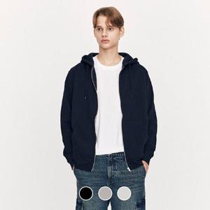 지오다노 025924 남성 겨울 기모 레귤러핏 브러시드 테리 솔리드 후드 집업 01025924