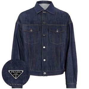 프라다 블루 삼각로고 셀비지 데님 자켓 GEB257 15C7 F0008