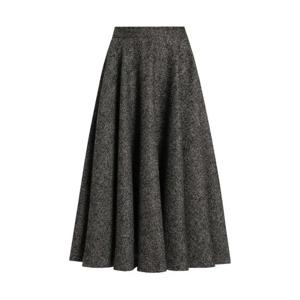 돌체앤가바나 헤링본 플레어 미디 스커트 F4C6FTFCZAF