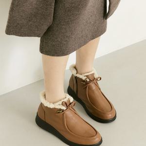 [지쎄공식몰] 천연가죽 여성수제화 포그니 앵클 털 부츠 GIS-47210