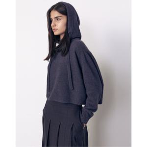 아떼 바네사브루노 25SS 스테디셀러 그레이 짜임 울혼방 후드니트 WVSW5A707G3