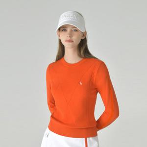 [헤지스골프][BEST]여성 케이블 긴팔 라운드 니트(HWSW5C614O2)