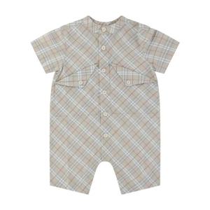 BURBERRY KIDS Check cotton playsuit 8089277