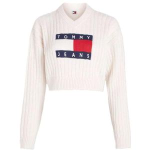 TOMMY HILFIGER 타미힐피거 JEANS V NECK CENTER FLAG SWEATER (DW18528-YBH) (타미 진스 V넥 센