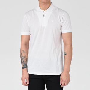 알마니 엠포리오 남성 PK 지퍼 반팔티셔츠 화이트 3K1FA8 1JTKZ 0100