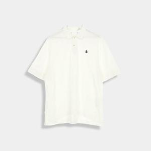 사카이 남성 S로고 플라크 코튼 폴로티셔츠 화이트 반팔 22.02738M 101