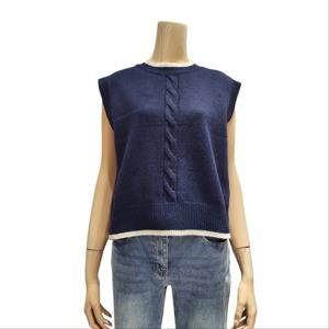 [반에이크]뒷트임 리본 니트 조끼 VB5ZKVM303Z