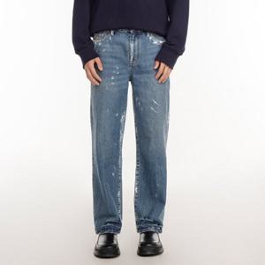 [플랙진]남성 스텝 T89 미드 페인팅 블루 데님 팬츠 (PJTT5STT895)