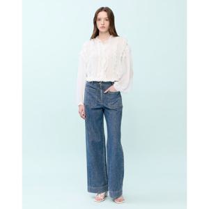 질스튜어트 뉴욕 여성 25SS 블루 워싱 면 데님팬츠 WJPA5B410B2