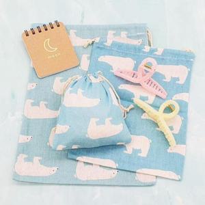 린넨 파우치 파란곰 세트