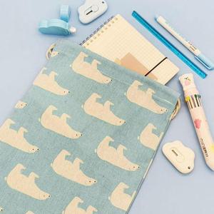 린넨 파우치 파란곰 대