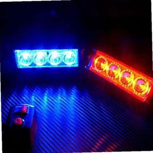 12V 차량용 각도조절 4발 파박이 경광등 블루-레드LED