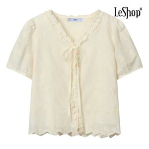 [르샵]플라워 펀칭 프릴 블라우스 (BP6BL036A)