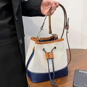 여성 캔버스 미니 버킷백 여대생 복조리 크로스백
