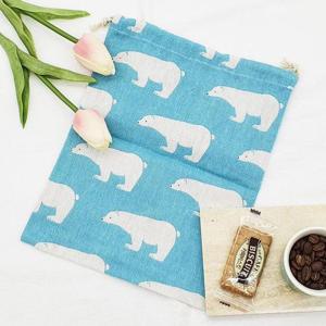 린넨 파우치 파란곰 중