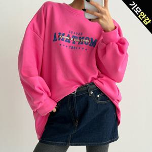 [올리비에스클로젯] 기모 몬타나 레터링 오버핏 맨투맨_O2512TS212D