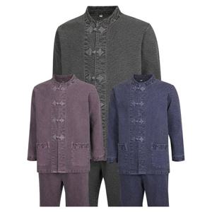 [파파브로] 남성 F/W 가공워싱 천연염색 생활한복 상하의 세트 SS-HBW-Q003