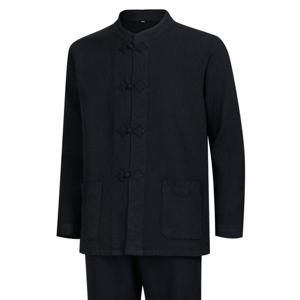 [파파브로] 남성 사각매듭단추 허리밴딩 천연염색 생활한복 상하의 세트 SS-HBW-Q016