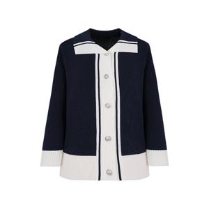 샤트렌 배색 칠부 가디건_HCEWSW110