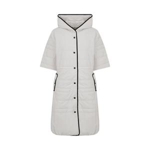 샤트렌 배색 파이핑 후드 롱 패딩 코트_HCEWPD101