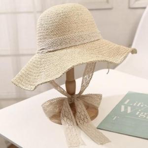 릴리안 리본 비치모자/ 여름 여성 밀짚모자
