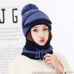 라엘 넥워머 털모자세트(로얄블루) / 니트마스크모자