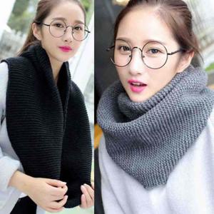 보송보송한 여성 니트 목도리 코트 레이어드 데일리
