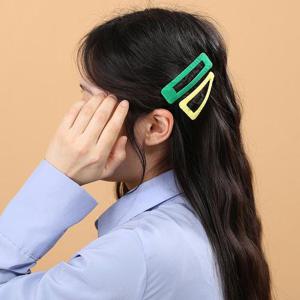 세모똑딱핀 세모 네모 똑딱핀 2p세트 형광 헤어핀 네모똑딱핀