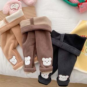 아기바지 따뜻한 보드라운 곰돌이 아동 기모레깅스바지 205030