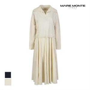 [마레몬떼][마레몬떼] 니트배색 카라 원피스_M242MOP10S0