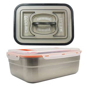 (한셀홈)스텐밀폐 사각김치통 7.3L / 점보 핸디 23호+누름판