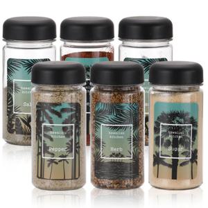 하와이안키친 양념통(블랙) 6P+스티커 8종