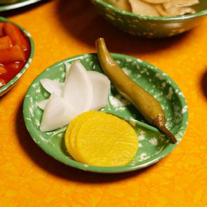 추억의 떡볶이 접시 레트로 옛날 그릇 3칸원접시 1P