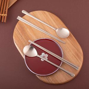 명성유기 수자문 방짜유기수저 2인세트 (기본) 놋수저세트