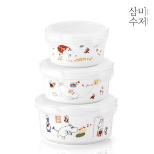 [삼미수저] 무민 더키친 도자기 원형찬통세트 3P