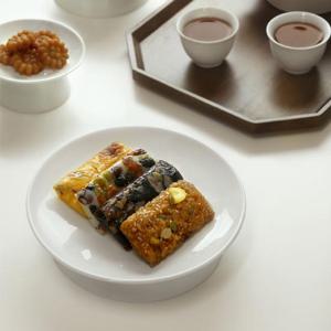 모루 도자기 소반 굽접시 8인치