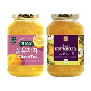 [녹차원] 달콤한 과일차세트 (꿀유자차1kg+꿀모과차1kg)