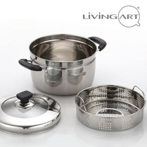 리빙아트 제로 스텐 찜냄비 24cm