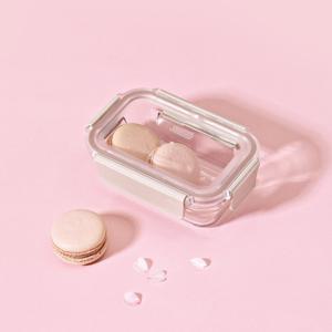 글라스락 퓨어 샌드핑크 직사각 395ml 2조