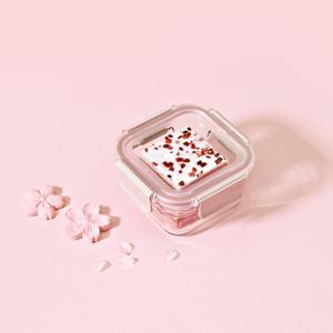 글라스락 퓨어 샌드핑크 정사각 440ml 2조