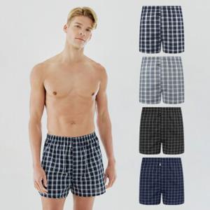 [제임스딘] 남자 트렁크 클래식 체크 사각 팬티 4종세트 무료배송