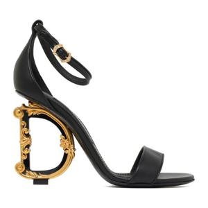 돌체앤가바나 골드 장식 힐 양가죽 샌들 CR0739 AV96780999