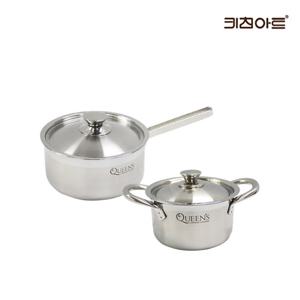 키친아트 퀸즈 인덕션냄비 통3중 304스텐 냄비세트 2종Q 양14+편18