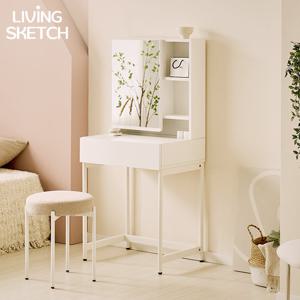 [리빙스케치] 랑제리제 콘솔형 600 거울 수납장 화장대[착불]2칸 서랍장 원룸화장대