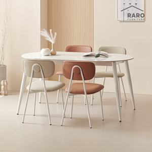 라로퍼니처 조이 1500 유광 타원 세라믹 4인 식탁 세트 (식탁+의자4)